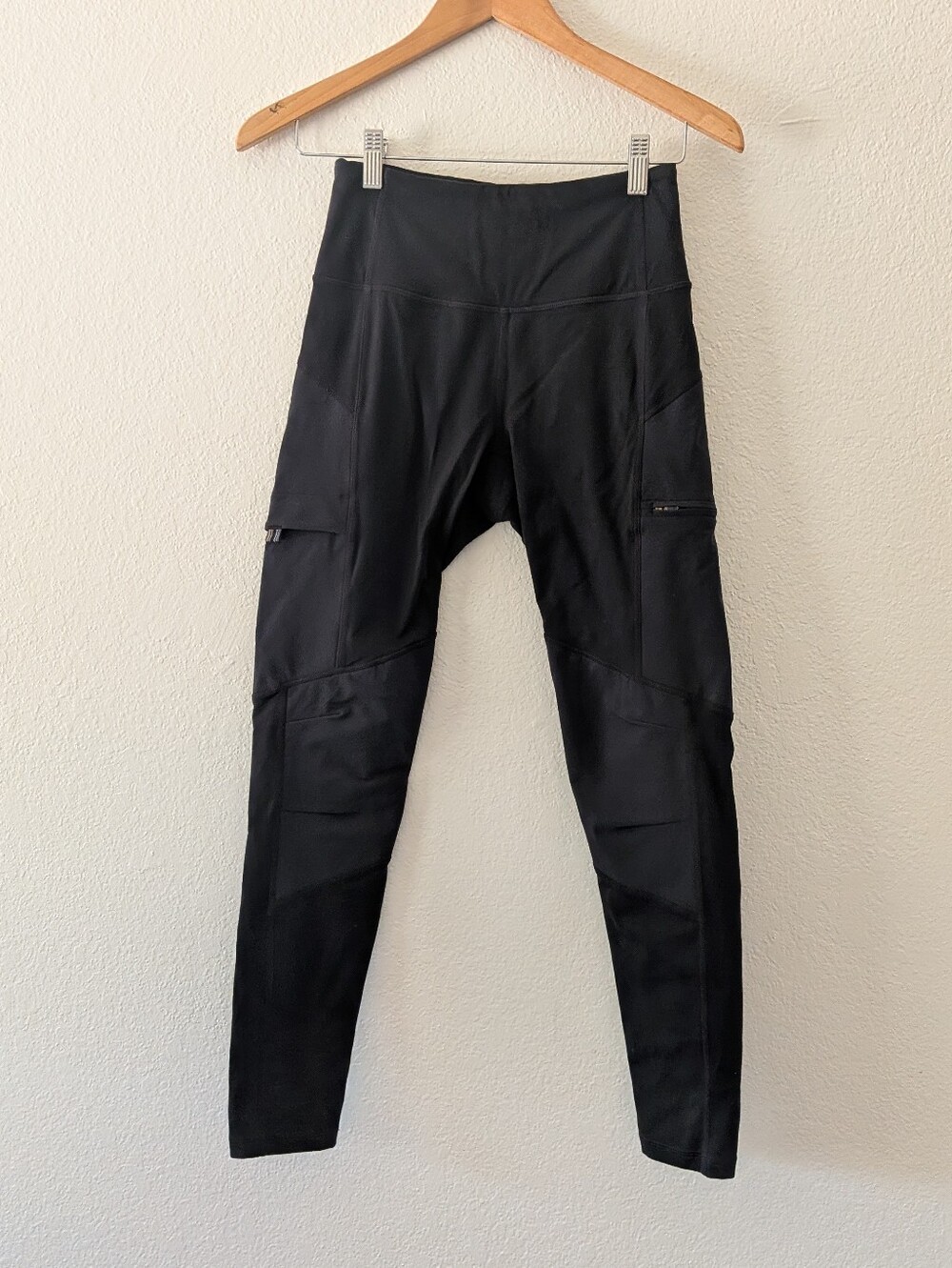 Prana Rockland Leggings Black Cargo Pocket Hiking Climbing Athletic Size S